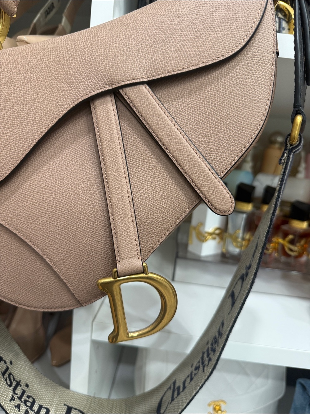 Dior Blush Saddle Bag with Guitar strap - Picture 2 of 9